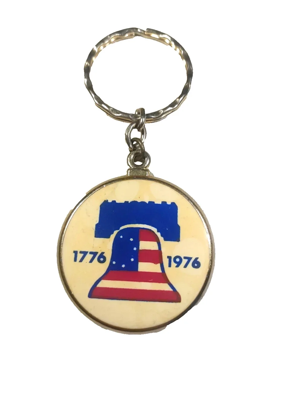 Bicentennial Keychain Liberty Bell Gold Tone 1776 -1976